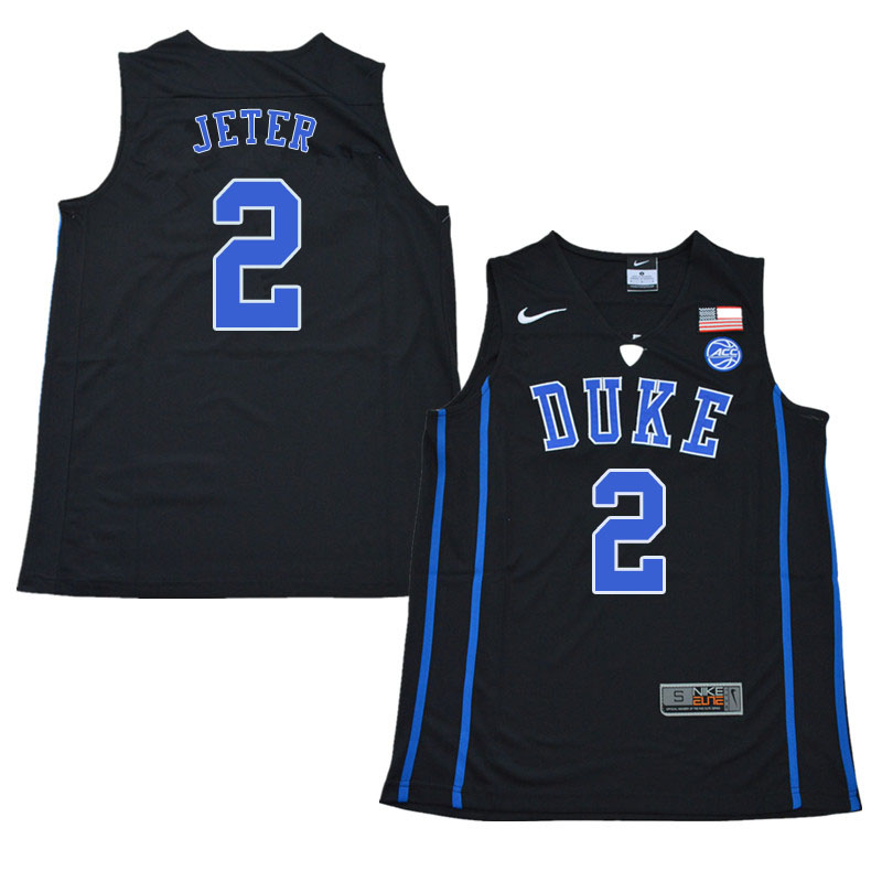 Duke Blue Devils #2 Chase Jeter College Basketball Jerseys Sale-Black